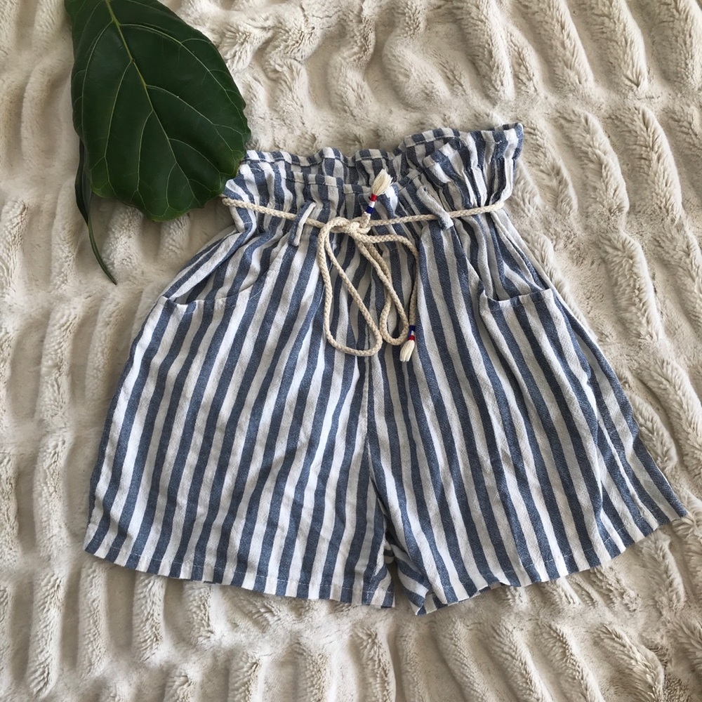 High Waisted Nautical Shorts